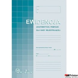 Vu73-u Ewid.(oczyw)pomyłek z kasy rej.A4 Michalczyk i Prokop