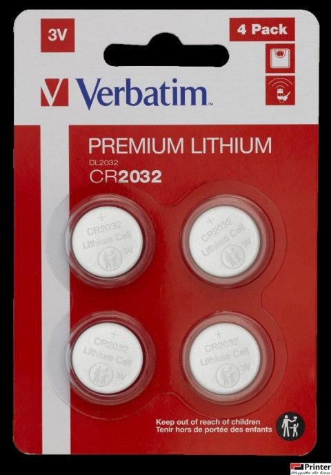 Baterie VERBATIM LITHIUM CR2032 3V BLISTER 4szt. 49533