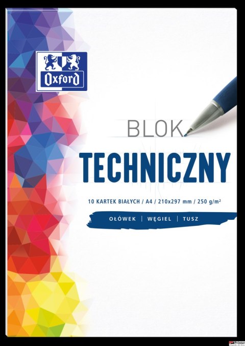 Blok techniczny OXFORD A4 10k 250G biały 400093199