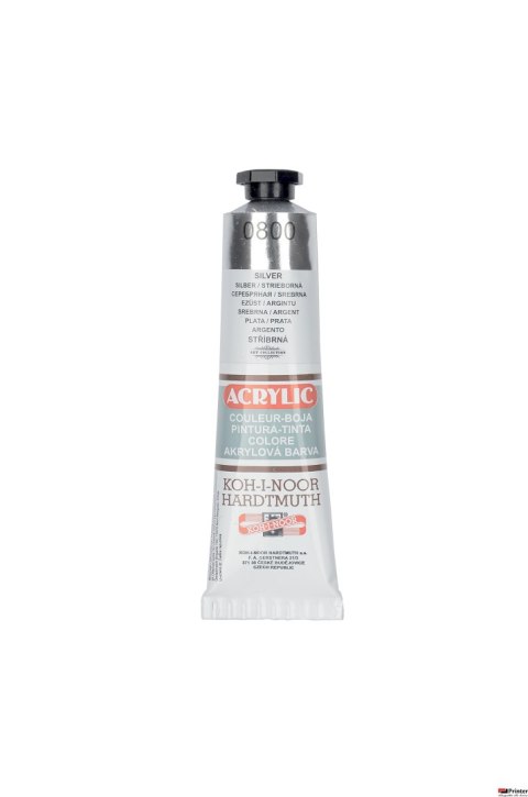 Farba akryl ACRILIC 40ml srebrna 162724 KOH-I-NOOR Farba akryl ACRILIC 40ml srebrna 162724 KOH-I-NOOR