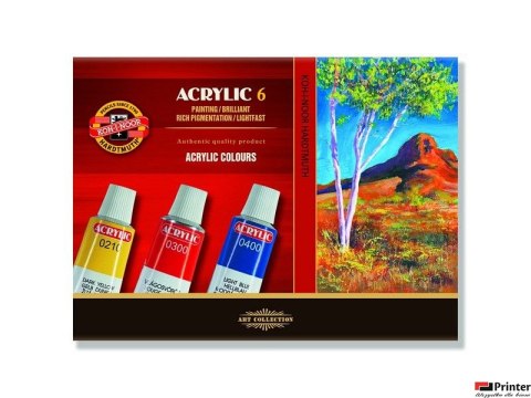 Farby akryl.6kol.14ml. 162701 KOH-I-NOOR Farby akryl.6kol.14ml. 162701 KOH-I-NOOR