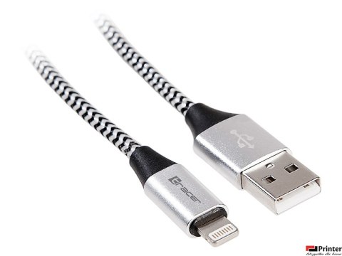 Kabel USB 2.0 iPhone AM - lightning 1,0m czarno-srebrny TRACER TRAKBK46268 Kabel USB 2.0 iPhone AM - lightning 1,0m czarno-srebrny TRACER TRAKBK46268