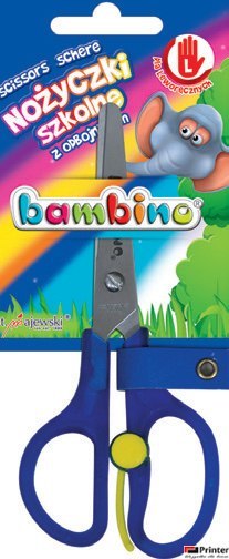 Nożyczki szkolne dla leworęcznych BAMBINO z odbojnikiem Nożyczki szkolne dla leworęcznych BAMBINO z odbojnikiem