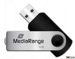 Pamięć_Pendrive MediaRange 16GB USB 2.0, obracany, srebrno-czarny, MR910