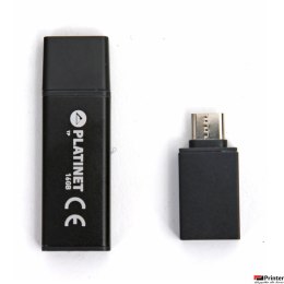 Pendrive USB 2.0 X-Depo 16GB + Type-C Adapter czarny Platinet PMFEC16B