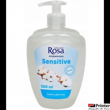 ROSA Mydło w płynie antybakteryjne z dozownikiem 500ml Sensitive ROSA Mydło w płynie antybakteryjne z dozownikiem 500ml Sensitive
