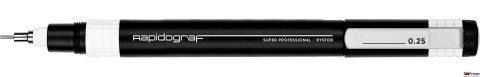 Rapitograf, Pisak Kreślarski Super Professional grubość 0.25mm (biały) RYSTOR Rapitograf, Pisak Kreślarski Super Professional grubość 0.25mm (biały) RYSTOR
