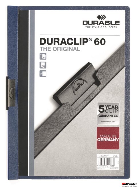 Skoroszyt DURABLE DURACLIP Original 60 granatowy 2209-07 Skoroszyt DURABLE DURACLIP Original 60 granatowy 2209-07