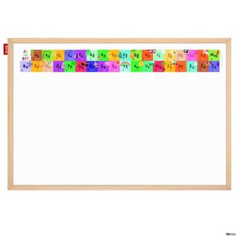 Tablica edukacyjna MemoBe, WHITEBOARDGAME: Alphabet adventure!, nadruk ALFABET, rama drewniana, PL, 60x40 cm MTM060040.AL01.01.5 Tablica edukacyjna MemoBe, WHITEBOARDGAME: Alphabet adventure!, nadruk ALFABET, rama drewniana, PL, 60x40 cm MTM060040.AL01.01.5