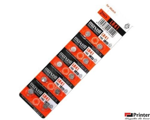 Bateria zegarowa alkaliczna mini (10szt.) G3 / AG3 / L736 / 192 / LR41 Maxell