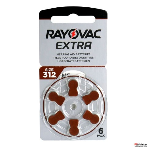 Baterie do aparatów słuchowych (6szt.) RAYOVAC Extra Advanced 312 Baterie do aparatów słuchowych (6szt.) RAYOVAC Extra Advanced 312