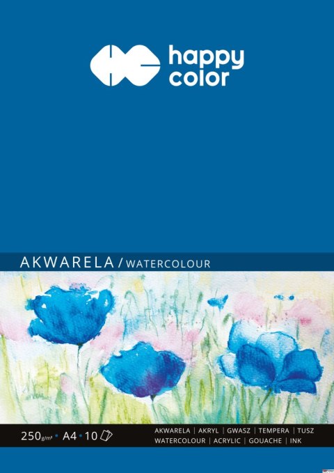 Blok akwarelowy, ART, A4, 10 ark, 250g, Happy Color HA 3725 2030-A10 Blok akwarelowy, ART, A4, 10 ark, 250g, Happy Color HA 3725 2030-A10