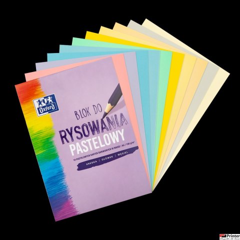 Blok rysunkowy OXFORD A4 10K 100G KOLOROWY PASTELOWY 400166081 Blok rysunkowy OXFORD A4 10K 100G KOLOROWY PASTELOWY 400166081