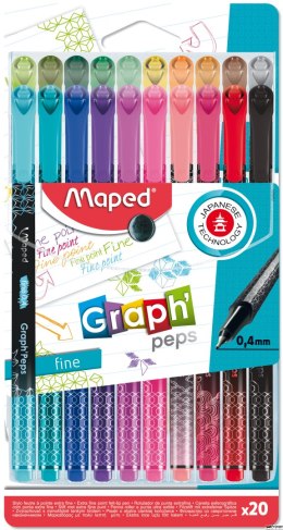 Cienkopis GRAPH PEPS DECO 20 szt etui Maped 749051