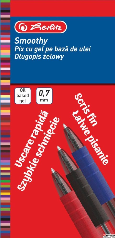 Długopis żelowy SMOOTHY 0,7 mm czerwony 9476480 Herlitz Długopis żelowy SMOOTHY 0,7 mm czerwony 9476480 Herlitz