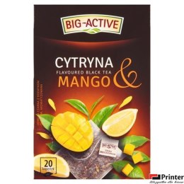 Herbata BIG-ACTIVE Cytryna & Mango 20 torebek/40g z kawałkami owoców czarna