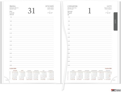 Kalendarz Vivella B6 Dzienny 216 B6DB szary 2025 WOKÓŁ NAS
