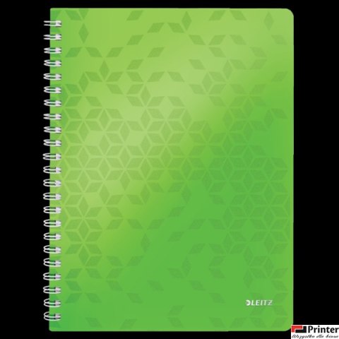 Kołonotatnik w kratkę A4 PP Leitz WOW, zielony 46380054 Kołonotatnik w kratkę A4 PP Leitz WOW, zielony 46380054
