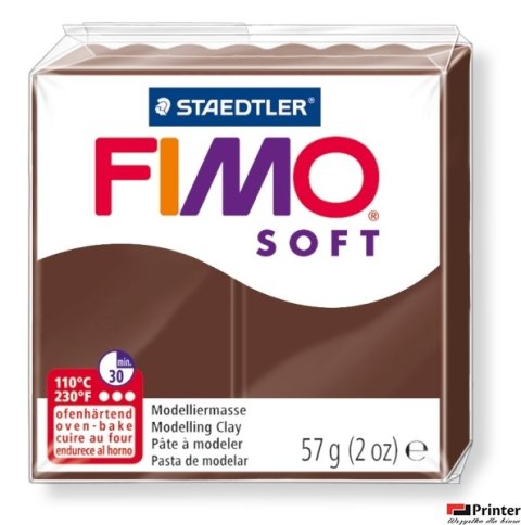 Kostka FIMO soft 57g, czekoladowy, masa termoutwardzalna, Staedtler S 8020-75