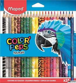 Kredki COLORPEPS ANIMALS trójkątne 24 kolorów 832224 MAPED