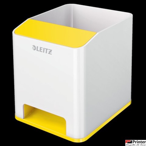 Kubek na długopisy Leitz WOW ze wzmacniaczem dźwięku, żółty 53631016 Kubek na długopisy Leitz WOW ze wzmacniaczem dźwięku, żółty 53631016