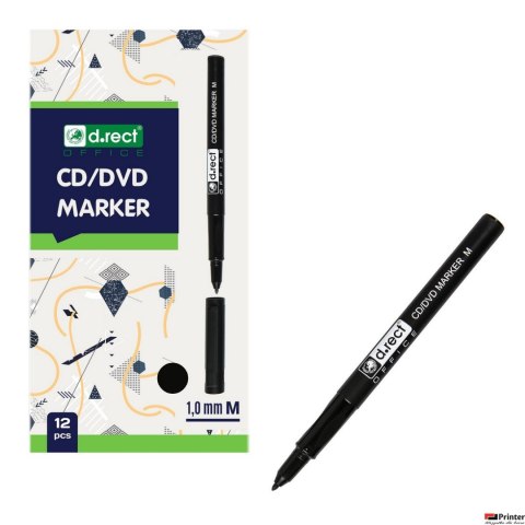 Marker do CD/DVD 1.0MM czarny 102071 D.RECT Leviatan Marker do CD/DVD 1.0MM czarny 102071 D.RECT Leviatan