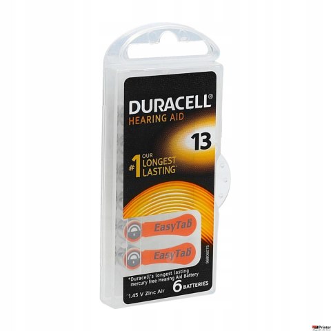 Baterie do aparatów słuchowych (6szt.) DURACELL 13/PR48 310mAh Baterie do aparatów słuchowych (6szt.) DURACELL 13/PR48 310mAh