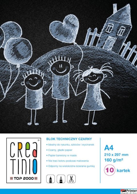 Blok techniczny A4 10k 160g CREATINIO czarny 400079853 Blok techniczny A4 10k 160g CREATINIO czarny 400079853