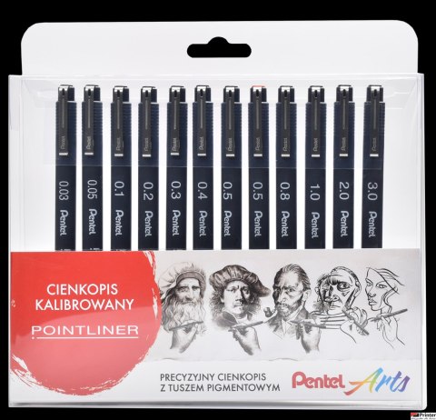 CIENKOPIS KALIBROWANY POINTLINER mix 12 szt. S20P-ST12PL Pentel