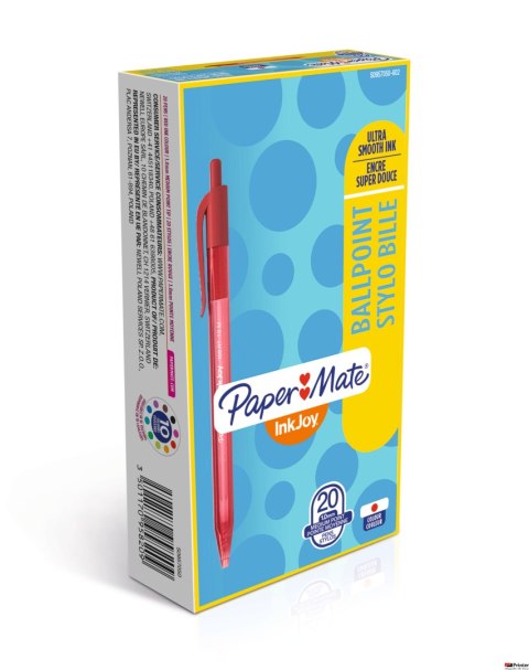 Długopis automatyczny INKJOY 100RT M 1.0mm czerwony PAPER MATE S0957050 Długopis automatyczny INKJOY 100RT M 1.0mm czerwony PAPER MATE S0957050