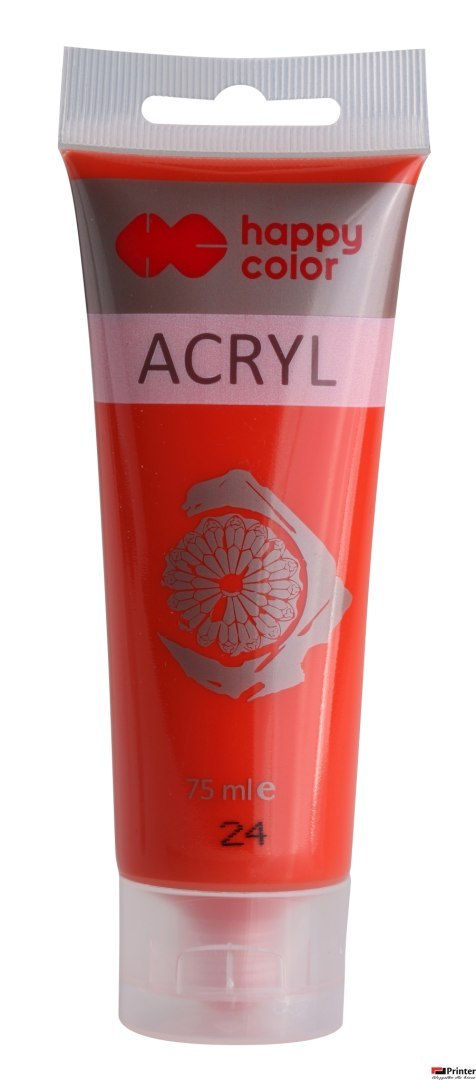 Farba akrylowa 75ml, jasnoczerwony, Happy Color HA 7370 0075-24 Farba akrylowa 75ml, jasnoczerwony, Happy Color HA 7370 0075-24