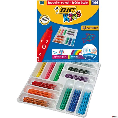 Flamastry BIC Kids Kid Couleur Zestaw 144szt, 8878371