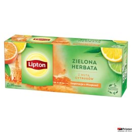 Herbata LIPTON GREEN TEA CITRUS 20 torebek zielona