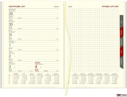 Kalendarz Cross z gumką i ażurową datówką A5 Tygodniowy z notesem 204 A5TNRK czerwony 2025 WOKÓŁ NAS