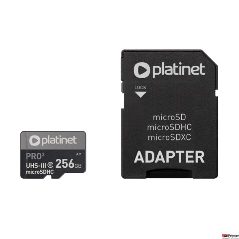 Karta pamięci Micro SDhc + adapter 256GB class10 UIII A2 90MB/s Platinet PMMSDX256UIII Karta pamięci Micro SDhc + adapter 256GB class10 UIII A2 90MB/s Platinet PMMSDX256UIII