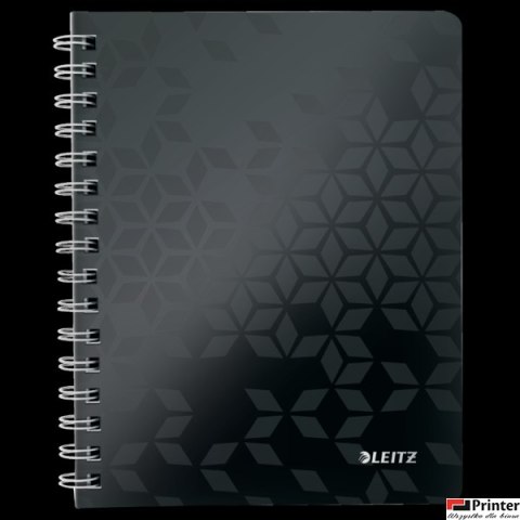 Kołonotatnik w kratkę A5 PP Leitz WOW, czarny 46410095 Kołonotatnik w kratkę A5 PP Leitz WOW, czarny 46410095