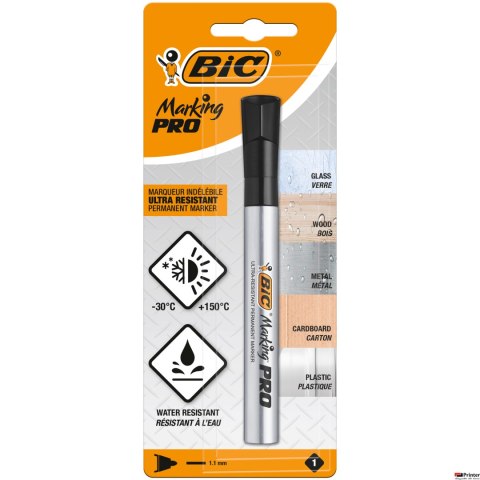 Marker permanentny BIC PRO czarny okrągła końcówka Blister 1szt, 964787