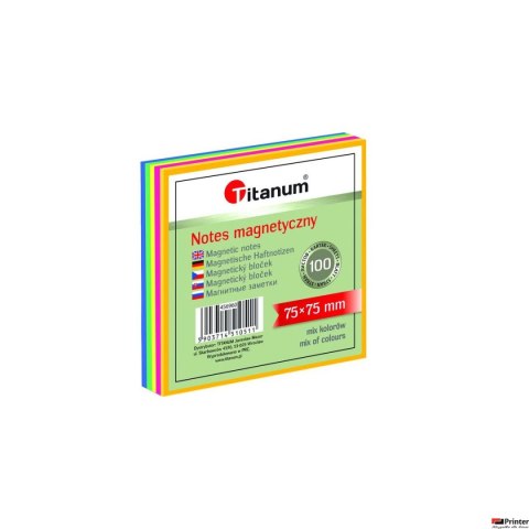 Notes elektrostatyczny 75x75mm 100k mix kolorów 456960 TITANUM bloczek Notes elektrostatyczny 75x75mm 100k mix kolorów 456960 TITANUM bloczek