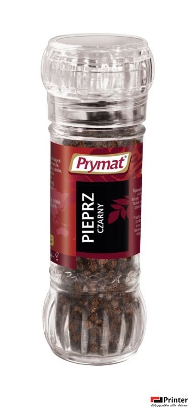 Pieprz czarny ziarnisty PRYMAT 47g młynek Pieprz czarny ziarnisty PRYMAT 47g młynek