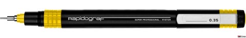 Rapitograf, Pisak Kreślarski Super Professional grubość 0.35mm (żółty) RYSTOR Rapitograf, Pisak Kreślarski Super Professional grubość 0.35mm (żółty) RYSTOR