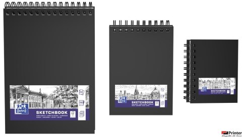 Szkicownik SKETCHBOOK podwójna spirala A4 50k 100g czarny 400152648 OXFORD