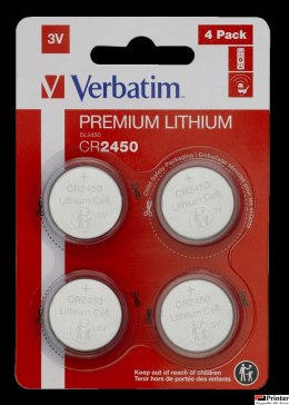 Baterie VERBATIM LITHIUM CR2450 3V BLISTER 4szt. 49535