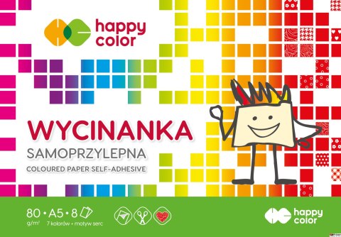 Blok Wycinanka samoprzylepna A5, 8 ark, Happy Color HA 3710 1520-S8 Blok Wycinanka samoprzylepna A5, 8 ark, Happy Color HA 3710 1520-S8