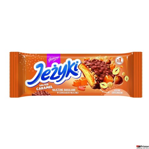 Ciastka JEŻYKI słony karmel w czekoladzie mlecznej 140g Ciastka JEŻYKI słony karmel w czekoladzie mlecznej 140g