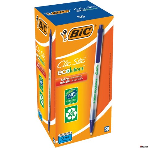 Długopis BIC Ecolutions Clic Stic niebieski, 8806891