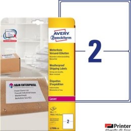 Etykiety wysyłkowe odporne na zmiany pogodowe, A4, 25 ark./op., 199,6 x 143,5 mm, białe, AVERY ZWECKFORM, L7996-25