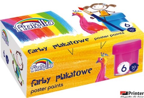 Farby plakatowe, 6 kolorów FIORELLO 170-1869 Farby plakatowe, 6 kolorów FIORELLO 170-1869