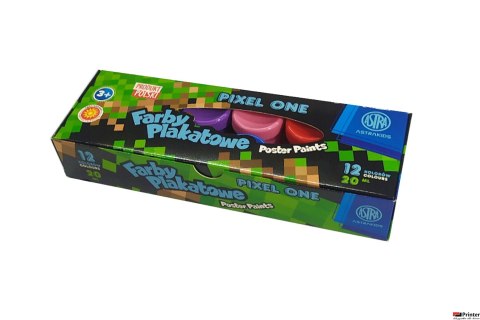 Farby plakatowe Pixel One 12 kolorów 20 ml ASTRA, 301221006 Farby plakatowe Pixel One 12 kolorów 20 ml ASTRA, 301221006