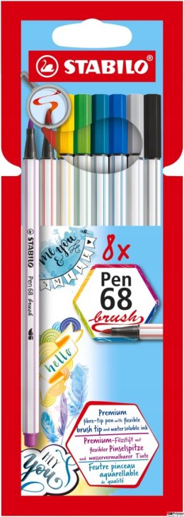 Flamaster Pen 68 BRUSH etui 8 szt. 568/08-21 STABILO