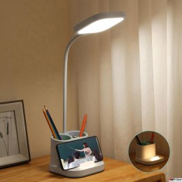 Lampka biurkowa, akumulator, led PLATINET 5W biała, przybornik na długopisy, ładowarka, PEN HOLDER PDL008